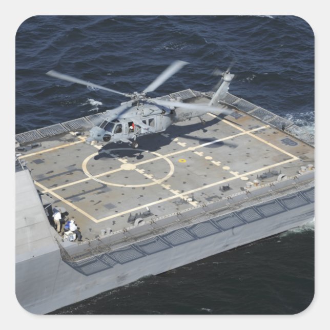 Adesivo Quadrado O navio de combate litoral USS Freedom (Frente)