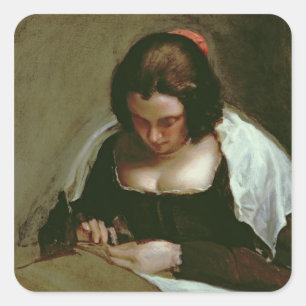 Adesivo Quadrado O Needlewoman, c.1640-50