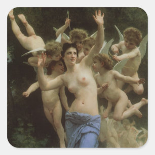 Adesivo Quadrado O Ninho de Vespas de William Adolphe Bouguereau
