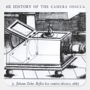 Adesivo Quadrado O obscura reflexo da câmera de caixa