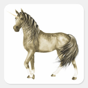 Adesivo Quadrado o Ouro Unicorn Sticker