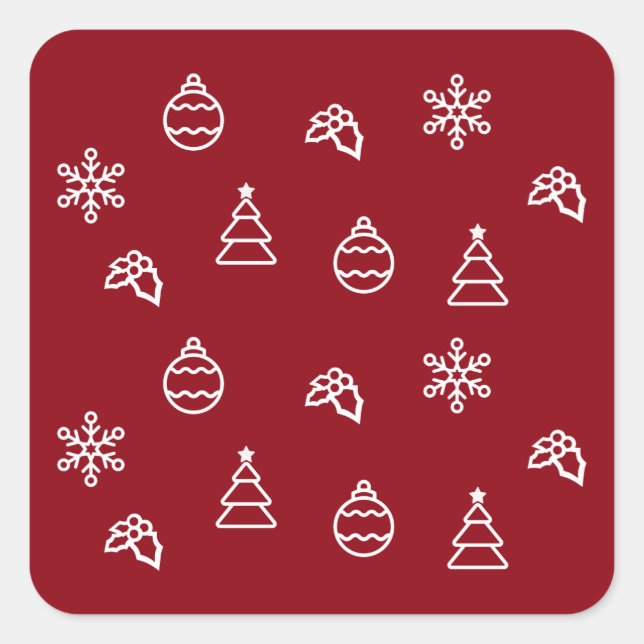 Adesivo Quadrado O padrão de Natal I (Frente)