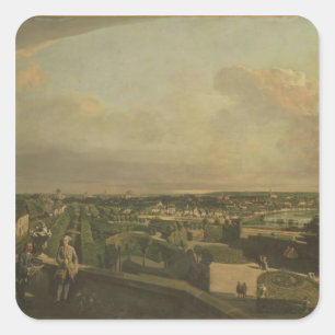 Adesivo Quadrado O palácio de Kaunitz e o jardim, Viena, 1759/60