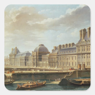 Adesivo Quadrado O palácio e o jardim do Tuileries, 1757