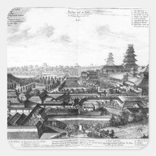 Adesivo Quadrado O Palácio Imperial em Ido, Japão