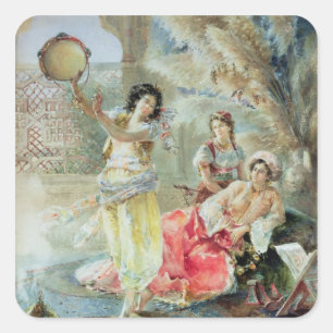 Adesivo Quadrado O pandeiro (w/c no papel)