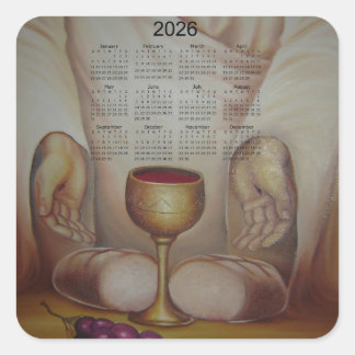 Adesivo Quadrado O Pão da Vida: Sagrada Eucaristia Calendário 2026