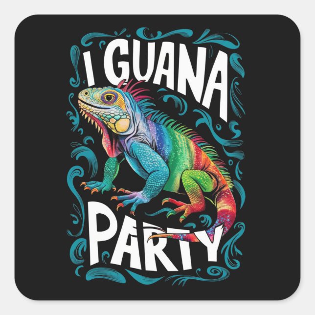 Adesivo Quadrado O PARTIDO iguana (Frente)