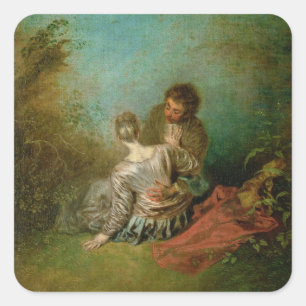 Adesivo Quadrado O pas de falso, c.1717 (óleo em canvas)