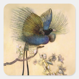 Adesivo Quadrado “O Pássaro Mais Bello” por Warwick Goble