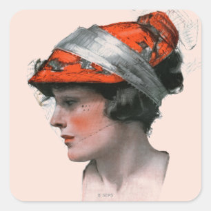 Adesivo Quadrado O perfil da mulher