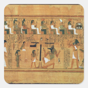 Adesivo Quadrado O peso do coração contra a pena de