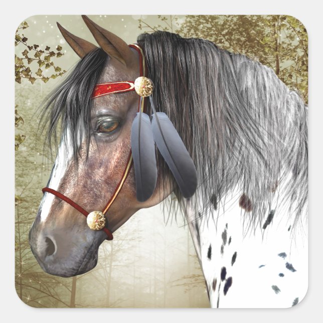 Adesivo Quadrado O Pôneo Indiano (Frente)