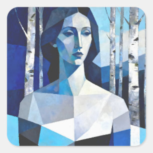 Adesivo Quadrado O Porte de “Caelith” – Um Retrato Abstrato