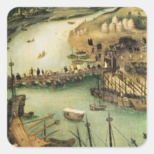Adesivo Quadrado O porto de Sevilha, c.1590