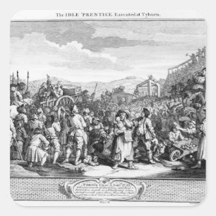 Adesivo Quadrado 'O Prentice inativo executado em Tyburn
