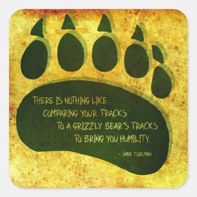 Adesivo Quadrado O Presente do Grizzly (Frente)