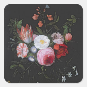 Adesivo Quadrado O primavera floresce em um vaso de vidro, século