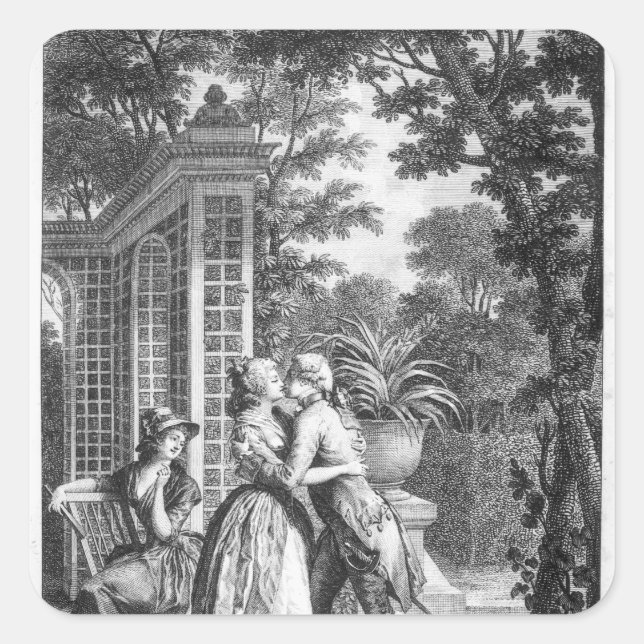 Adesivo Quadrado O Primeiro Beijo do Amor (Frente)