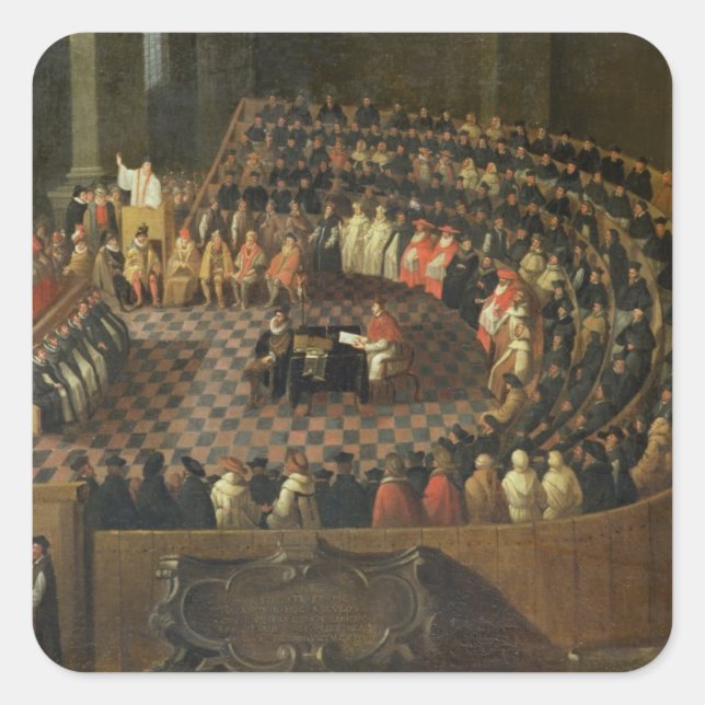 Adesivo Quadrado O primeiro capítulo do Conselho 25 de Trent, Ve (Frente)