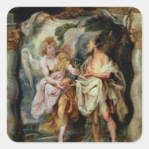 Adesivo Quadrado O profeta Elijah e o anjo