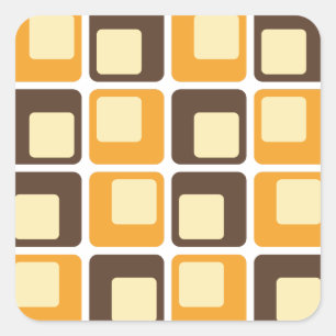 Adesivo Quadrado o quadrado 70s retro dá forma ao teste padrão