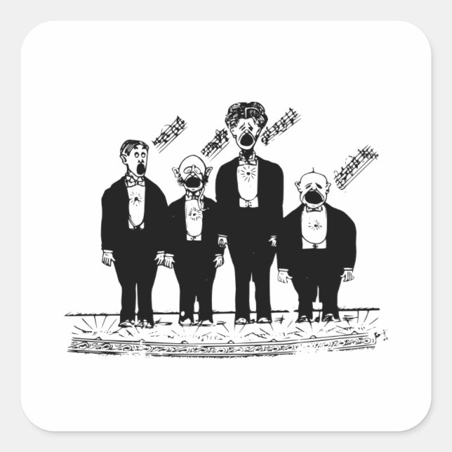 Adesivo Quadrado O Quarteto, Cantores De Barbershop, (Frente)