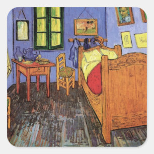 Adesivo Quadrado O quarto de Vincent em Arles por Vincent van Gogh