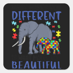 Adesivo Quadrado O Que Te Faz Diferente Elefante Mãe Autismo Crianç