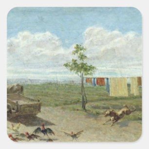 Adesivo Quadrado O quintal (óleo na canvas)