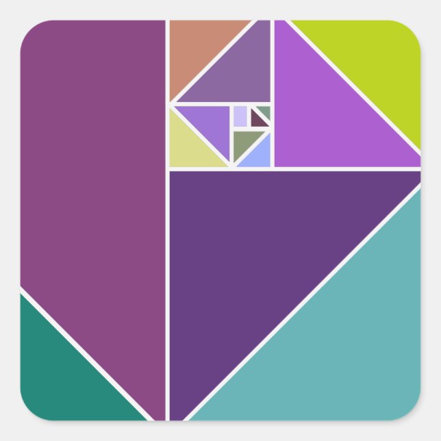 Adesivo Quadrado O rácio do Ouro (Frente)