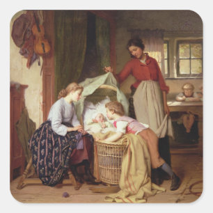 Adesivo Quadrado O recém-nascido