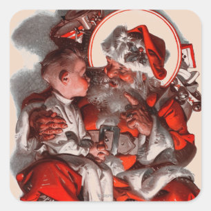 Adesivo Quadrado O regaço do papai noel