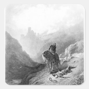 Adesivo Quadrado O rei Arthur descobre os esqueletos