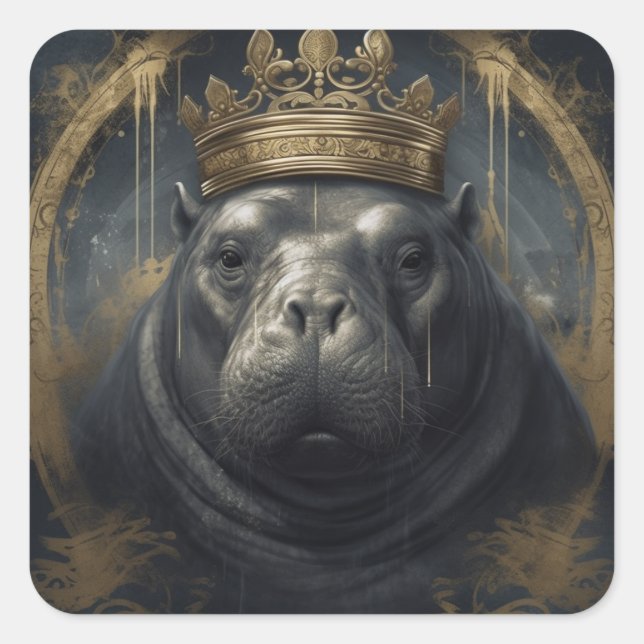 Adesivo Quadrado O Rei Hippo (Frente)