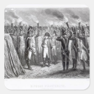 Adesivo Quadrado O relógio de noite em Austerlitz