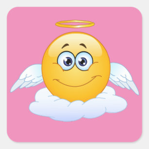 Adesivo Quadrado O resto no céu da paz personaliza o anjo de Emoji