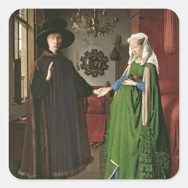 Adesivo Quadrado O retrato de Giovanni Arnolfini (Frente)