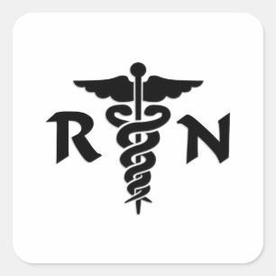 Adesivo Quadrado O RN nutre o símbolo médico