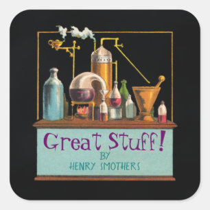 Adesivo Quadrado O rótulo do Brewmaster do alquimista