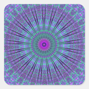 Adesivo Quadrado O roxo inspira o caleidoscópio da mandala