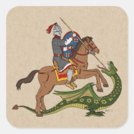 Adesivo Quadrado O Santo Romano George e o Dragão