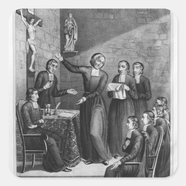 Adesivo Quadrado O Santo Venerável Jean-Baptiste de La Salle (Frente)