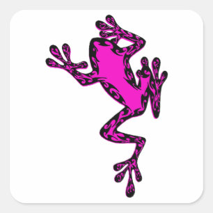 Adesivo Quadrado o SAPO cor-de-rosa