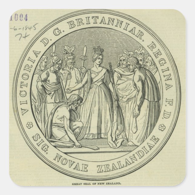 Adesivo Quadrado O selo do Excelente da Nova Zelândia (Frente)
