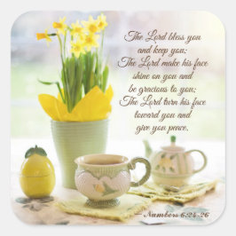 Adesivo Quadrado O Senhor Abençoa Você Números 6:24-26 Bíblia Verso