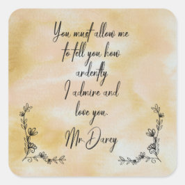 Adesivo Quadrado O Senhor Darcy's Proclamation Square Stickers