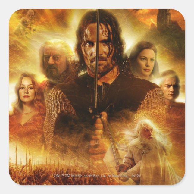 Adesivo Quadrado O SENHOR DOS ANÉIS: ROTK Aragorn Movie Poster (Frente)