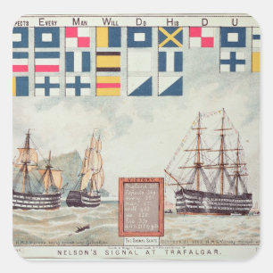 Adesivo Quadrado O sinal de Nelson em Trafalgar