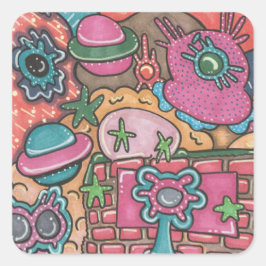 Adesivo Quadrado O sistema de porta